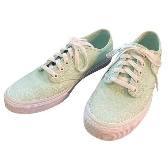 Vans Off The Wall Mint Green Paisley Sneakers 9.5 - Picture 1 of 9